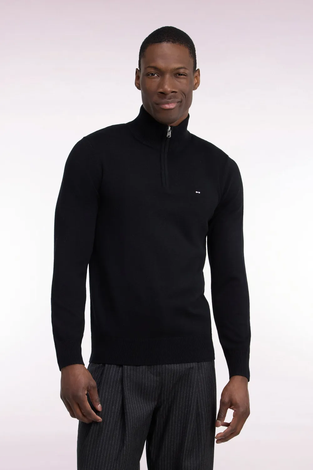Eden Park pull col camionneur noir laine droite