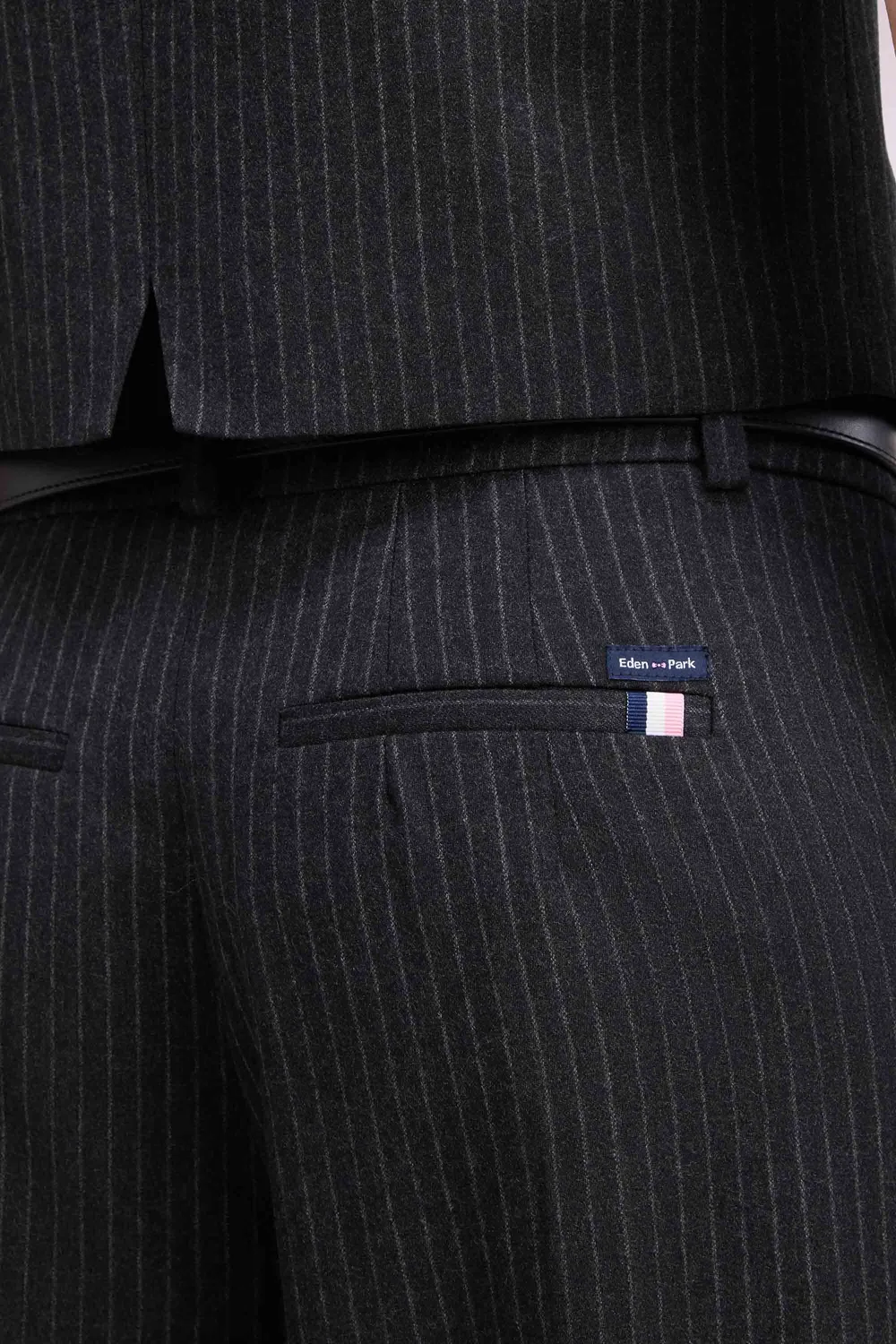 Eden Park Club Classique Pantalon tailleur noir rayé