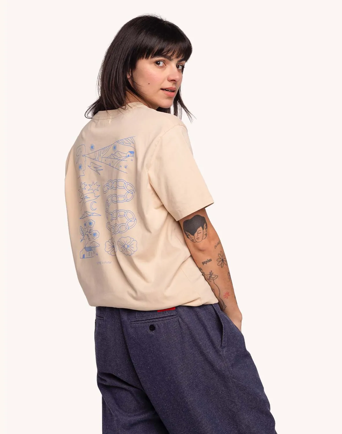 OLOW Awake t-shirt crème coton bio