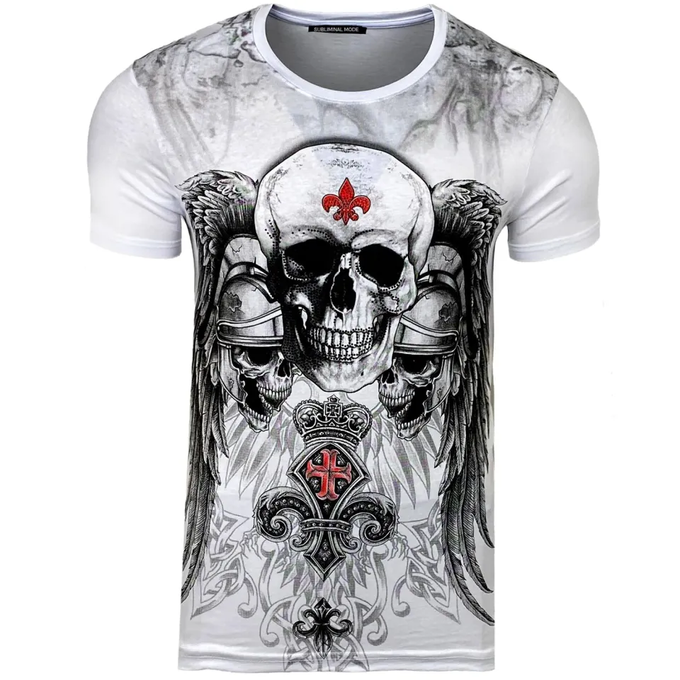 Subliminal Mode BX2308 t-shirt homme blanc S message Never Give Up
