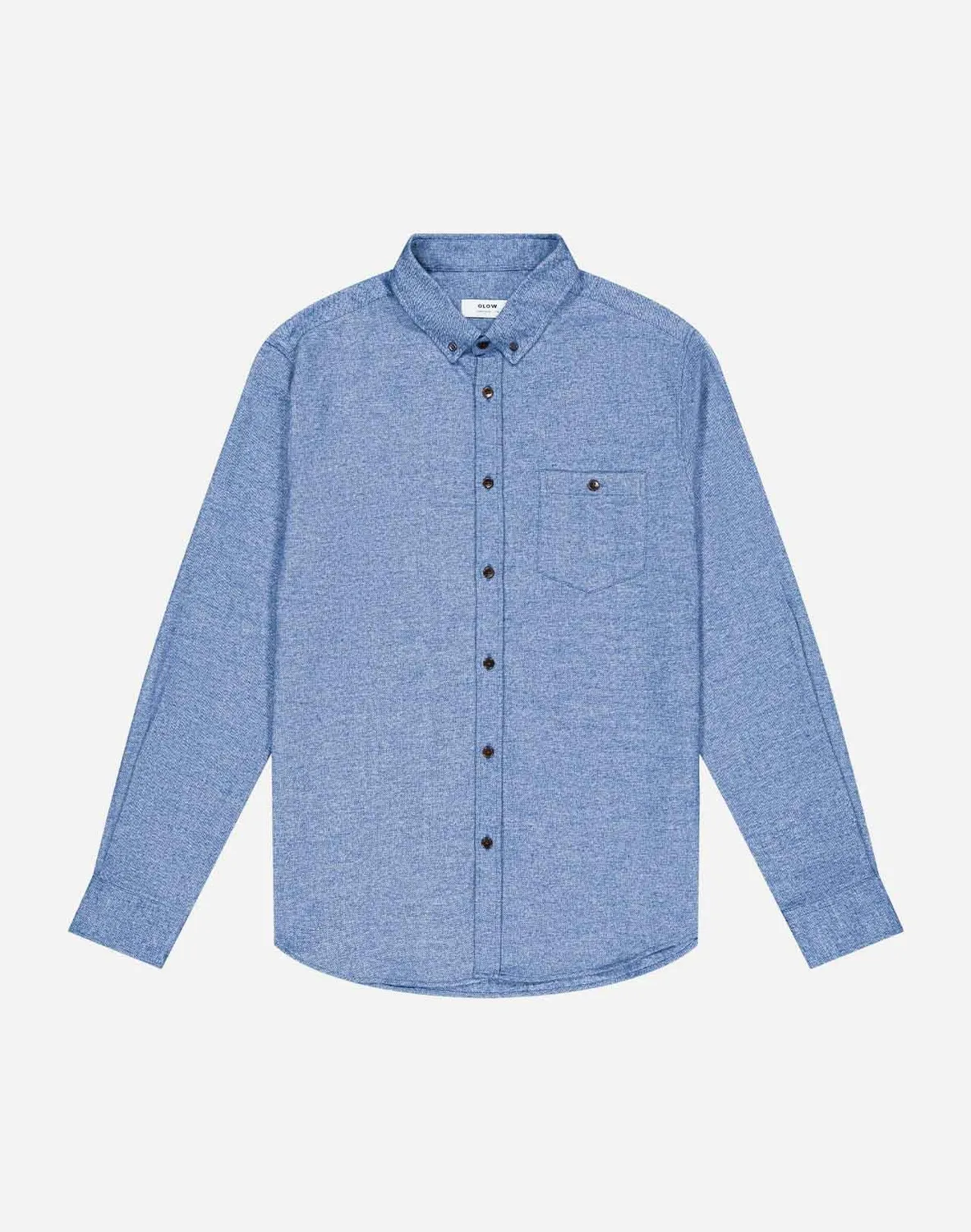 OLOW Classico Barneville chemise flanelle bleu chiné coton