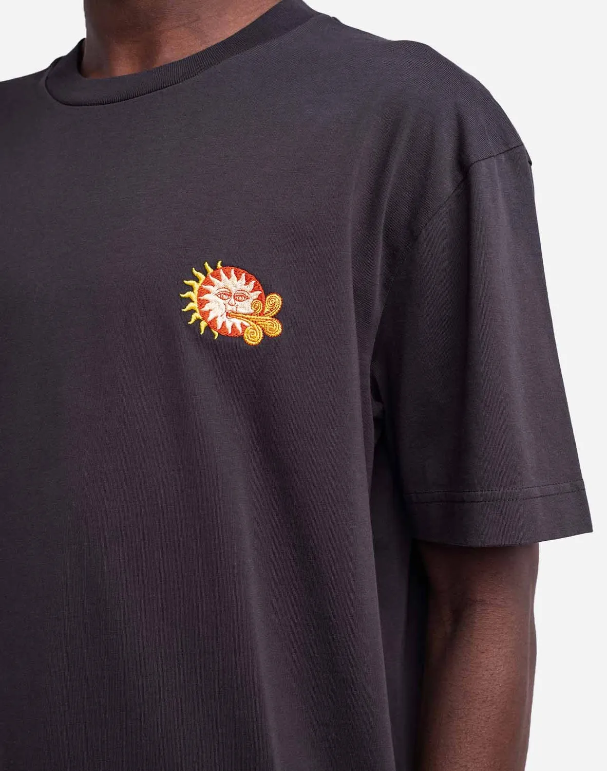 OLOW Weather t-shirt ample noir carbone coton bio