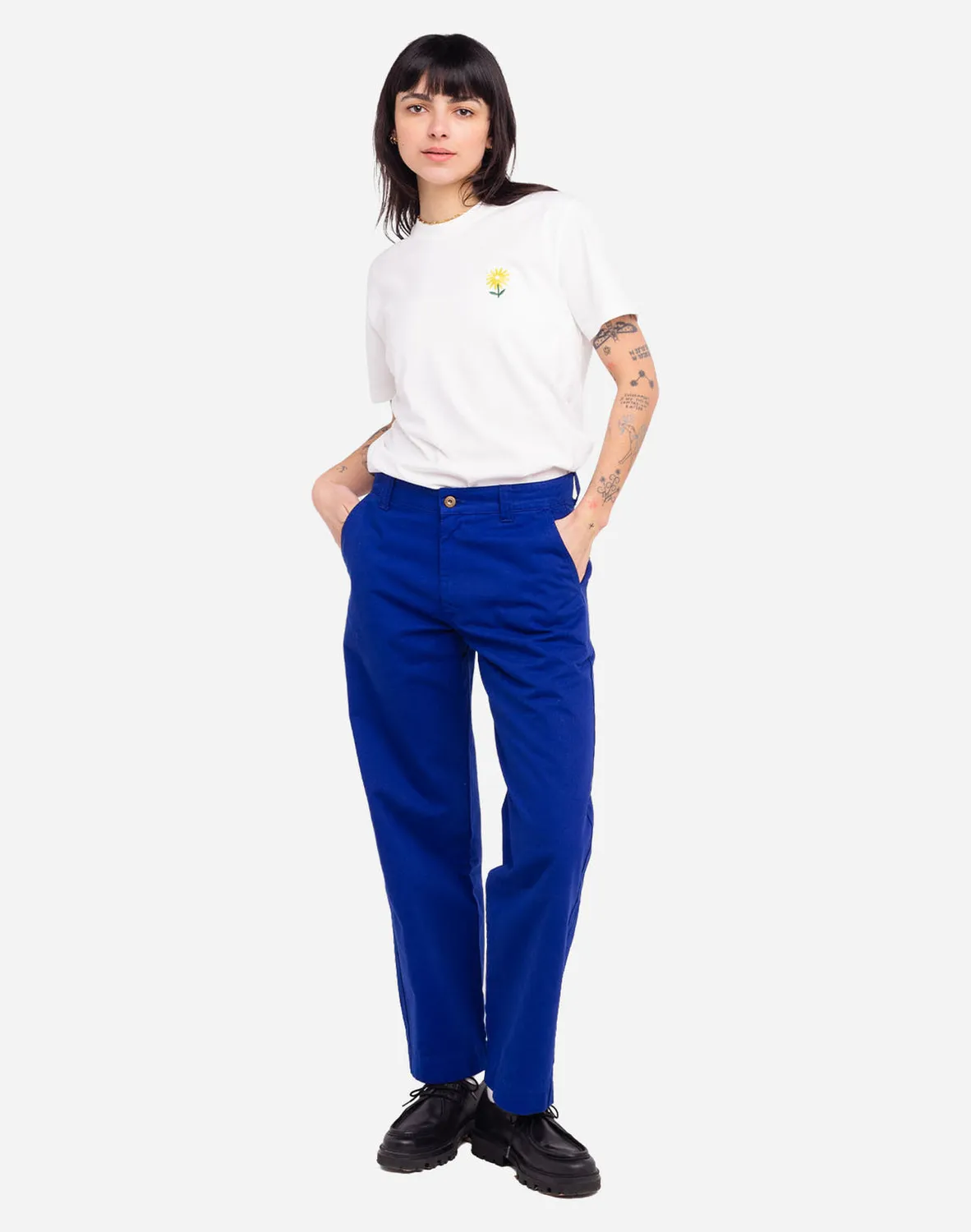 Olow Chuck pantalon workwear bleu sergé coton bio