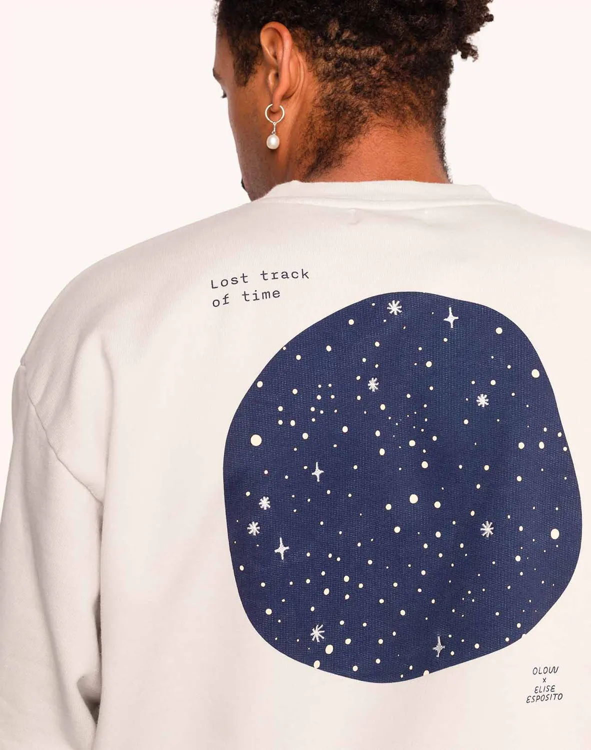 Olow Lost Track sweat gris perle molleton 430 g