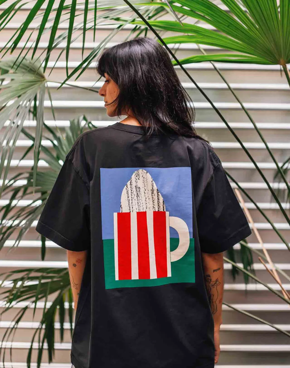 OLOW Tasse fumante t-shirt noir coton loose