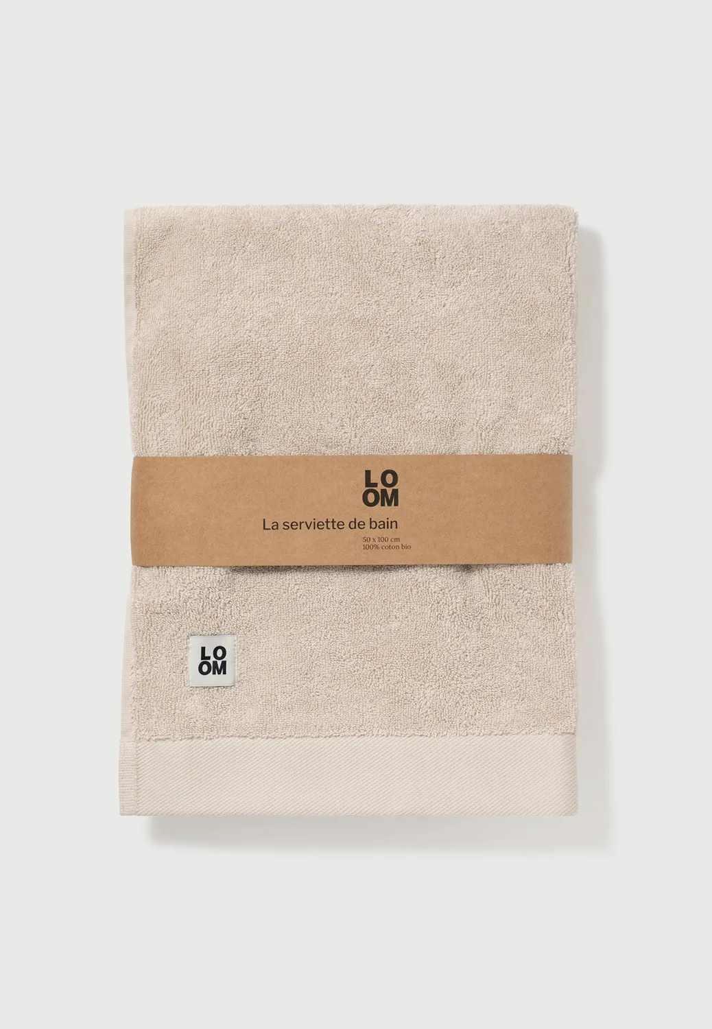 Loom serviette de bain serviette beige 50x100 moelleuse