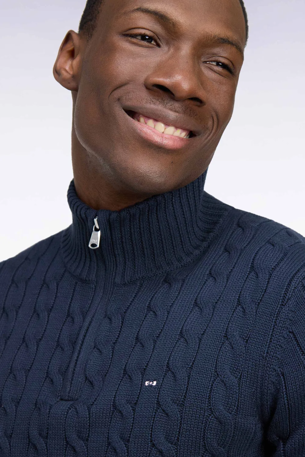 Eden Park pull torsades col camionneur coton marine homme