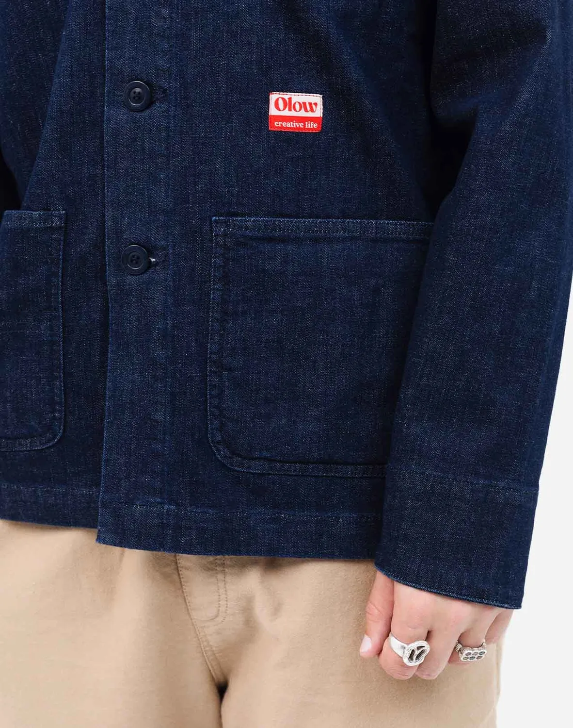 Olow Crafts veste denim bleu foncé
