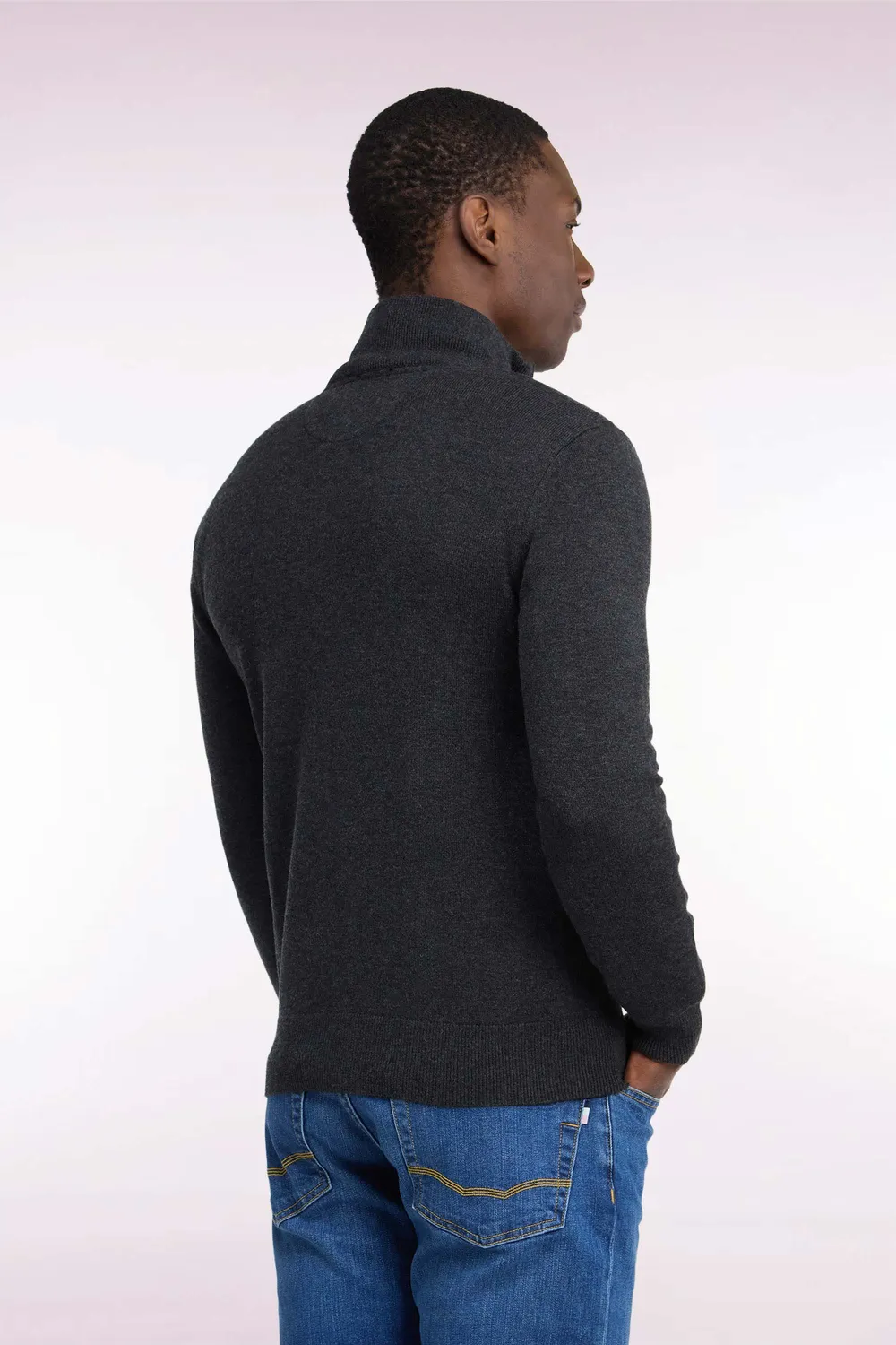 Eden Park pull col camionneur gris foncé laine coton