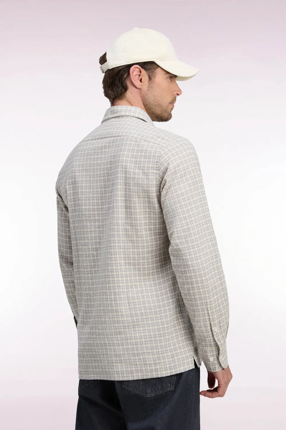 Eden Park Club Classique chemise coton carreaux écrue
