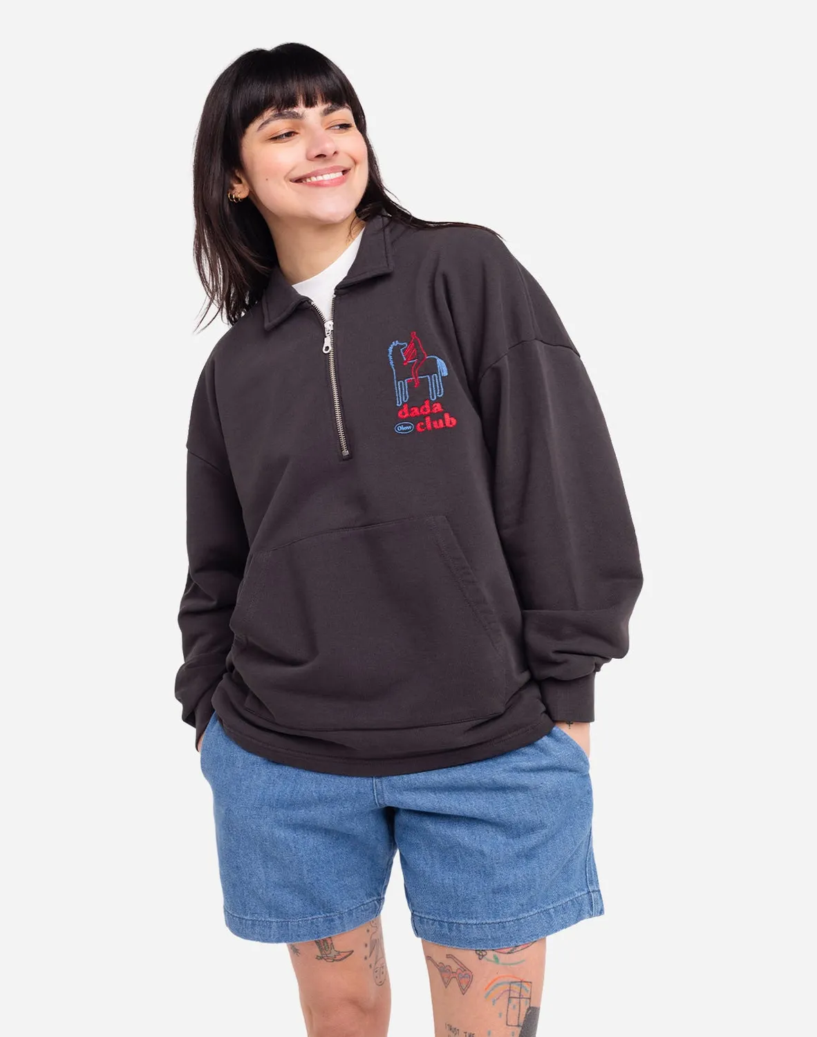 OLOW Manso Dada Club sweat noir carbone coton bio