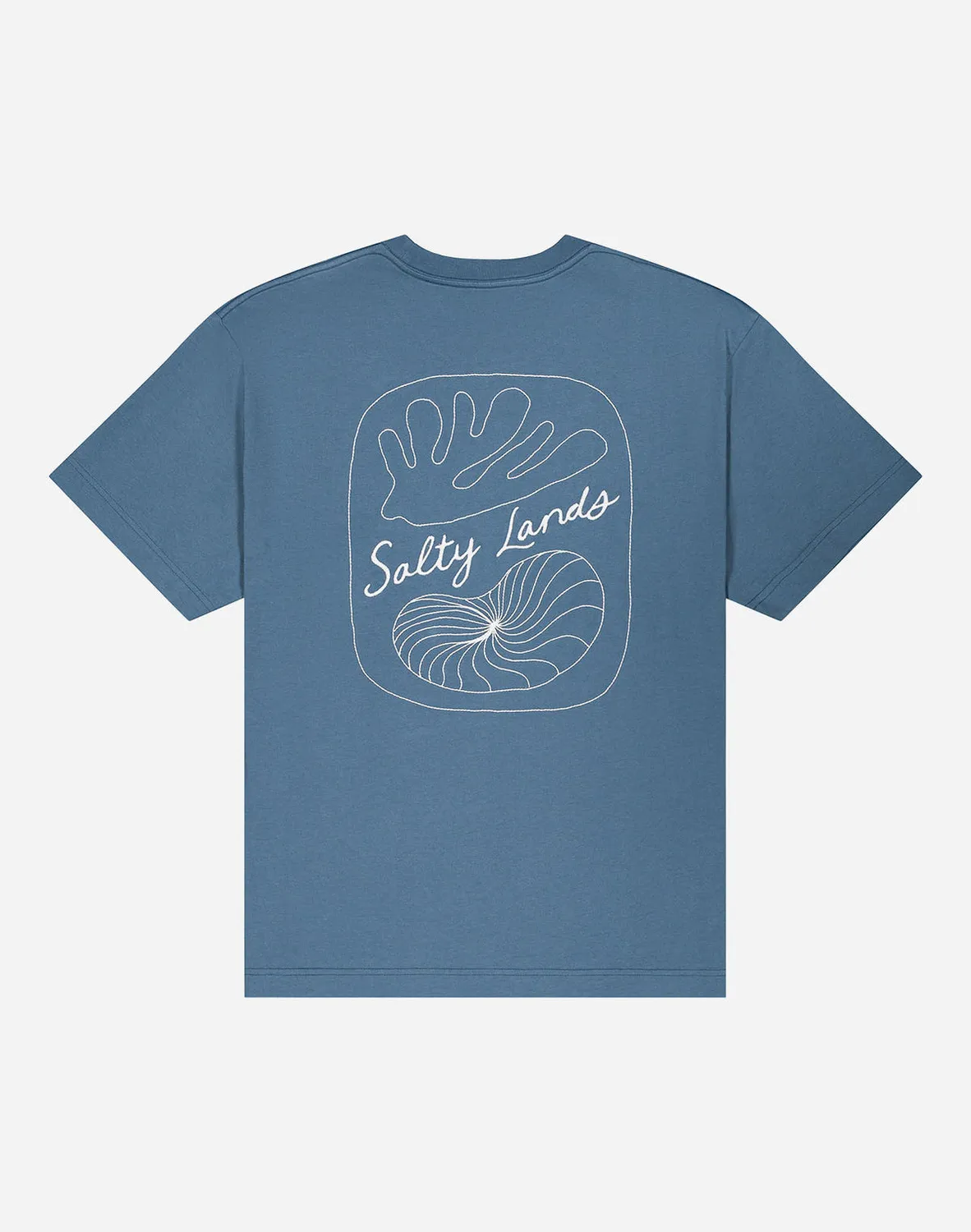 OLOW Shellweed t-shirt bleu loose coton bio