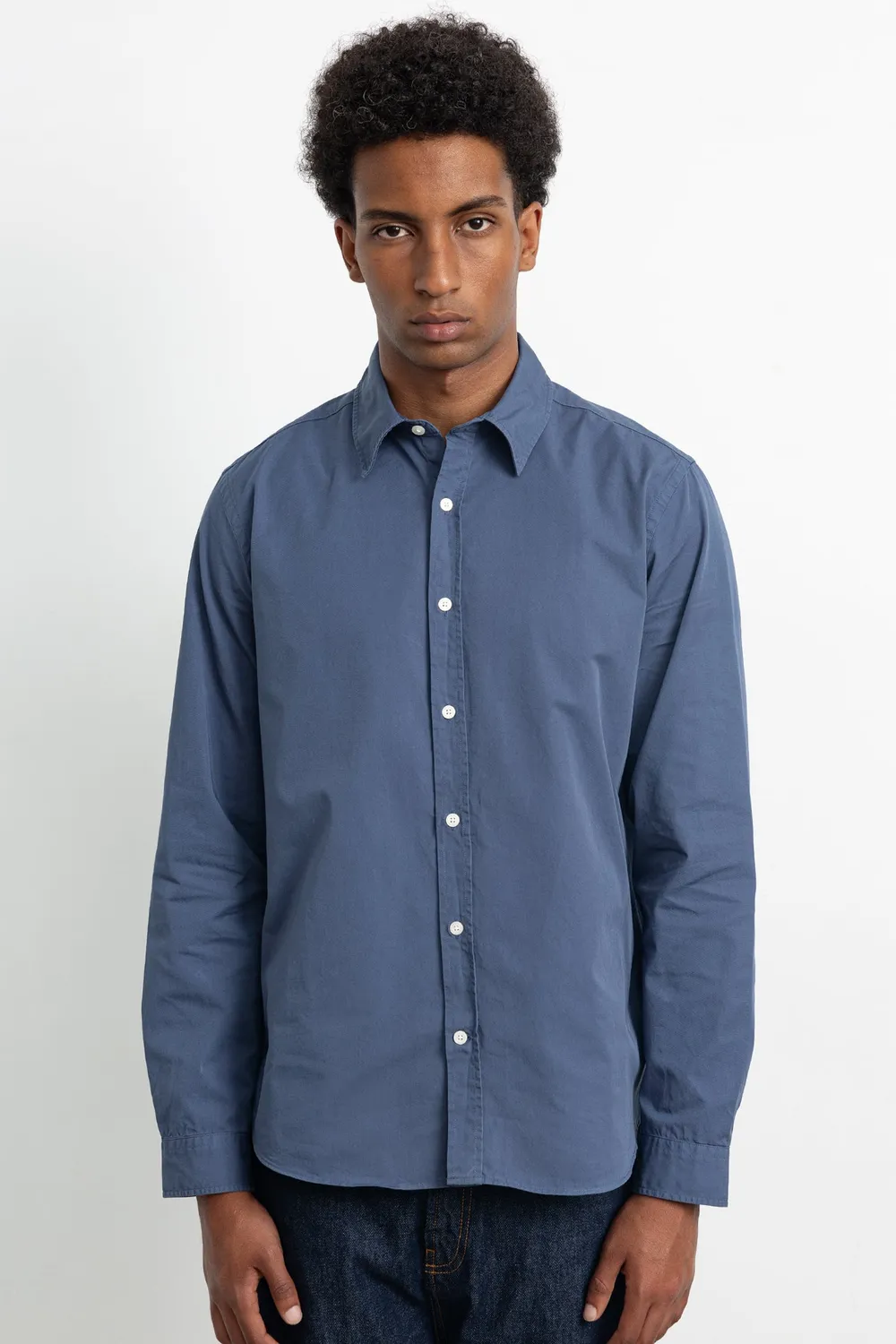 Edmmond Studios Brandless Shirt chemise homme bleu twill