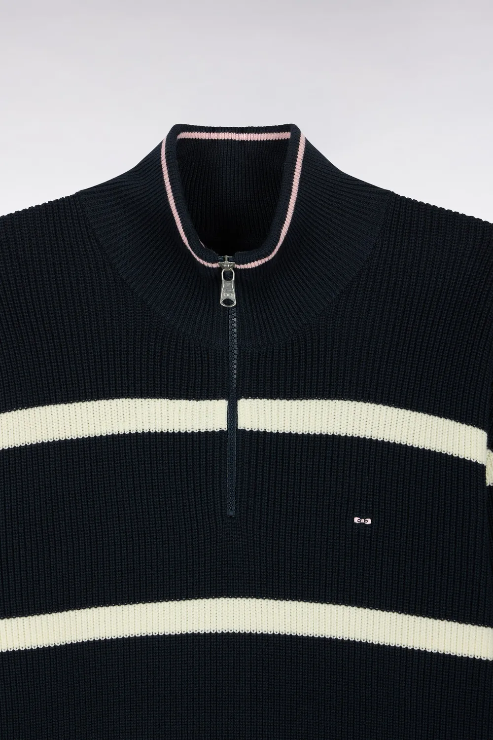 Eden Park pull camionneur rayé marine écru coton