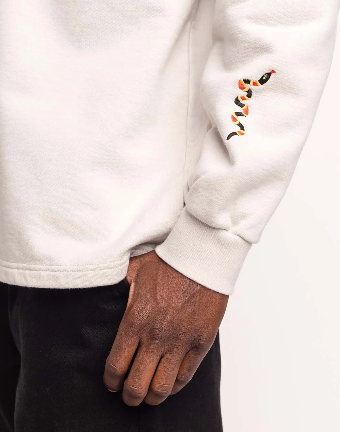 OLOW Nap sweat gris perle molleton bio brodé