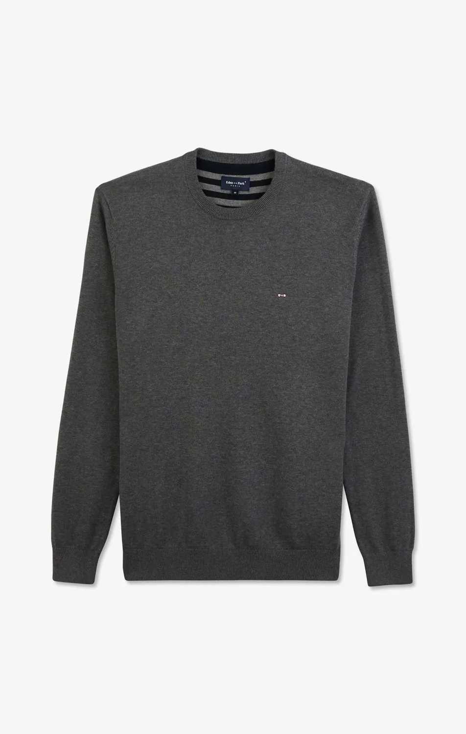 Eden Park pull gris col rond coton homme regular