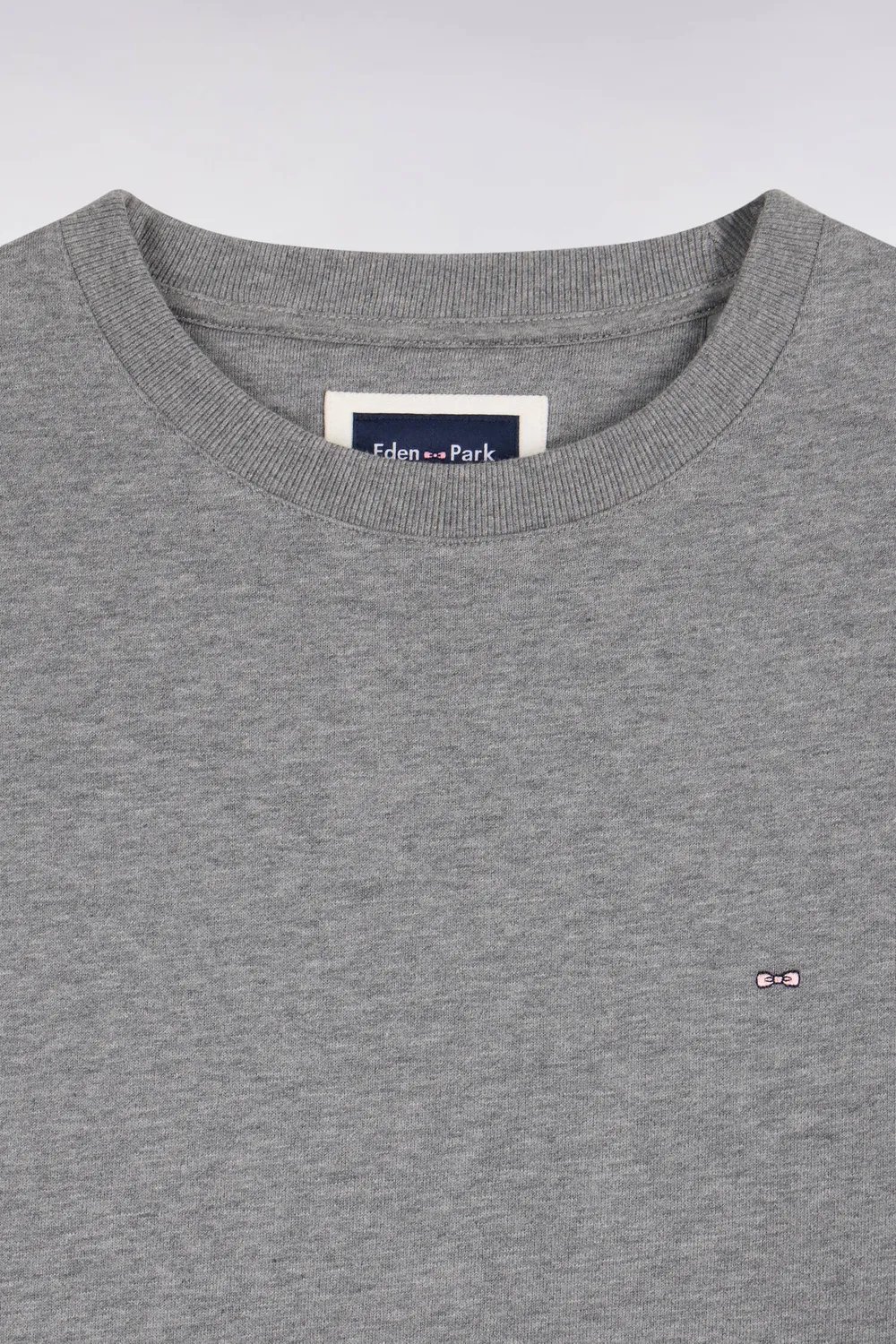 Eden Park sweat col rond gris molleton coton droit