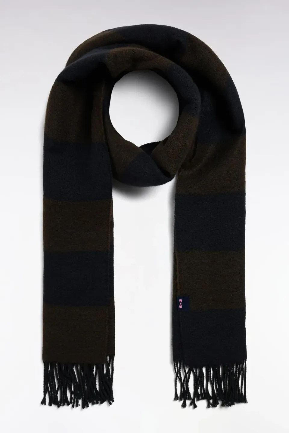 Eden Park Echarpe Duveteuse Marine Marron 40x160