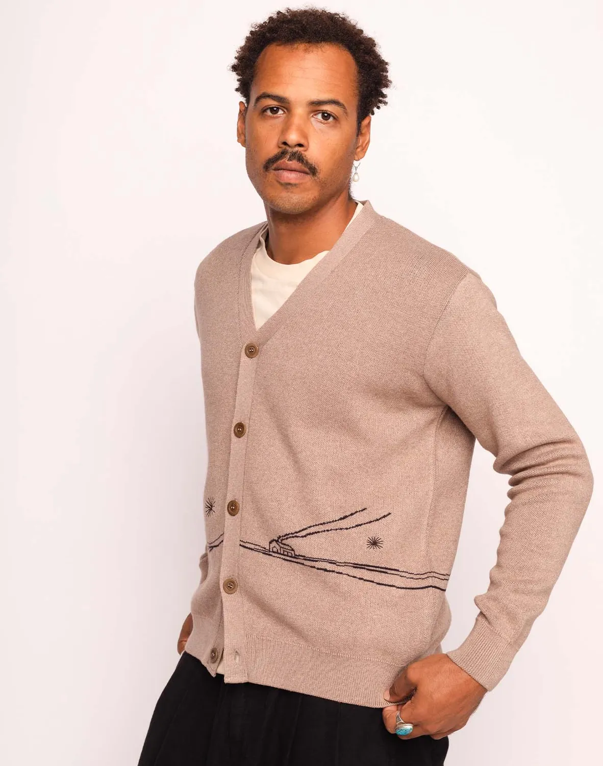 Olow Paysac cardigan taupe laine mérinos