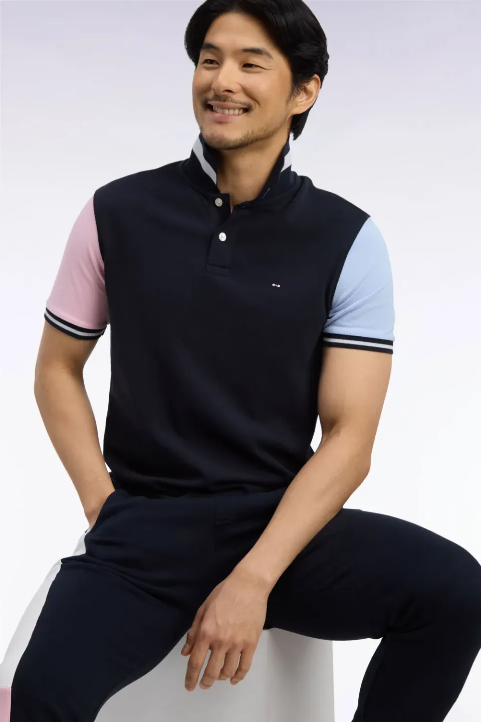 Eden Park polo coton marine manches courtes