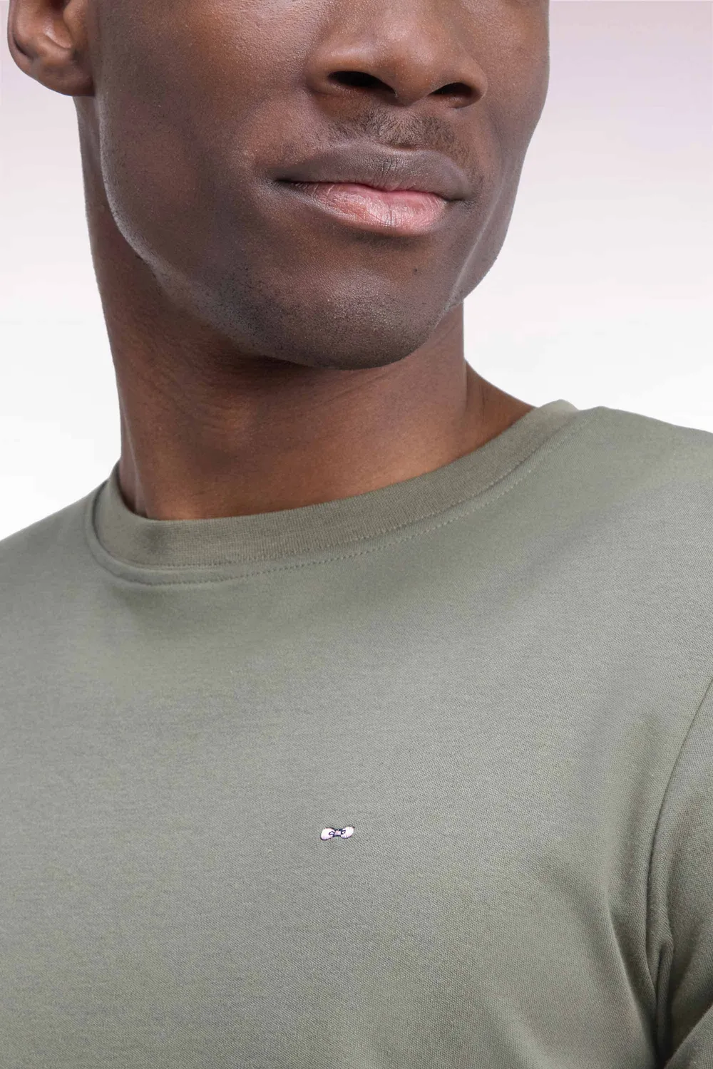 Eden Park t-shirt coton vert olive coupe droite