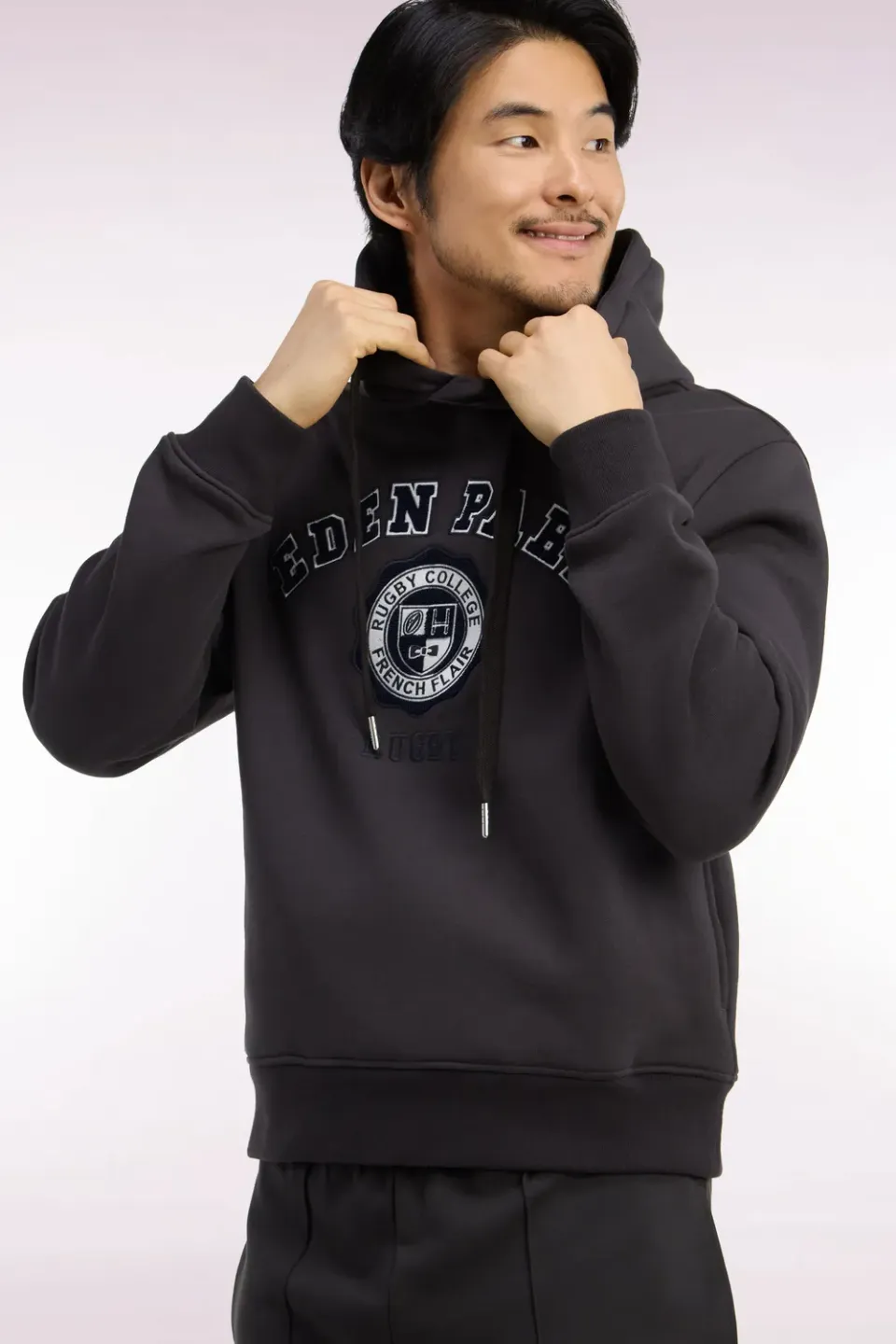 Eden Park College sweat capuche marron molleton