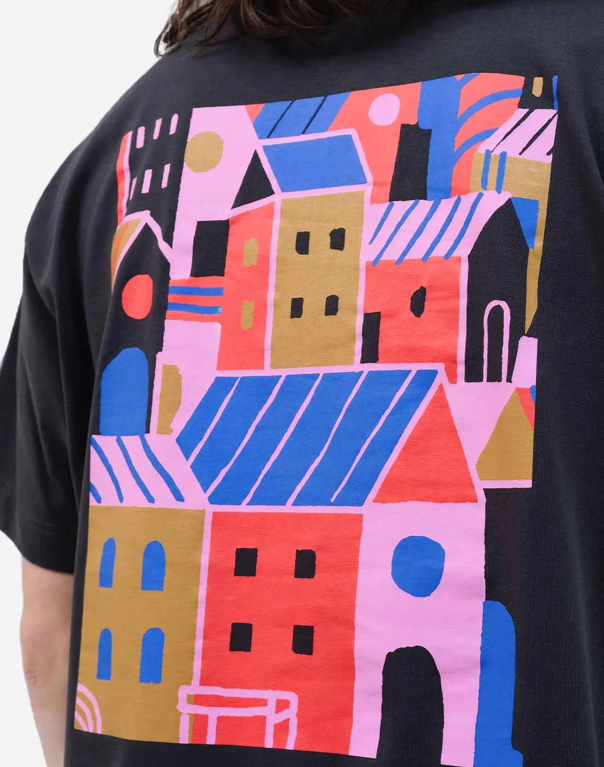 Olow City t-shirt ample noir carbone bio