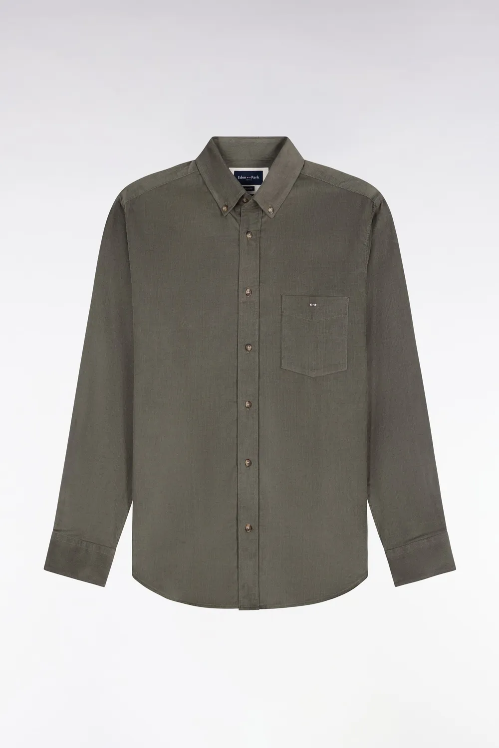 Eden Park H26CHECL0010/KAF8 chemise vert olive coupe droite
