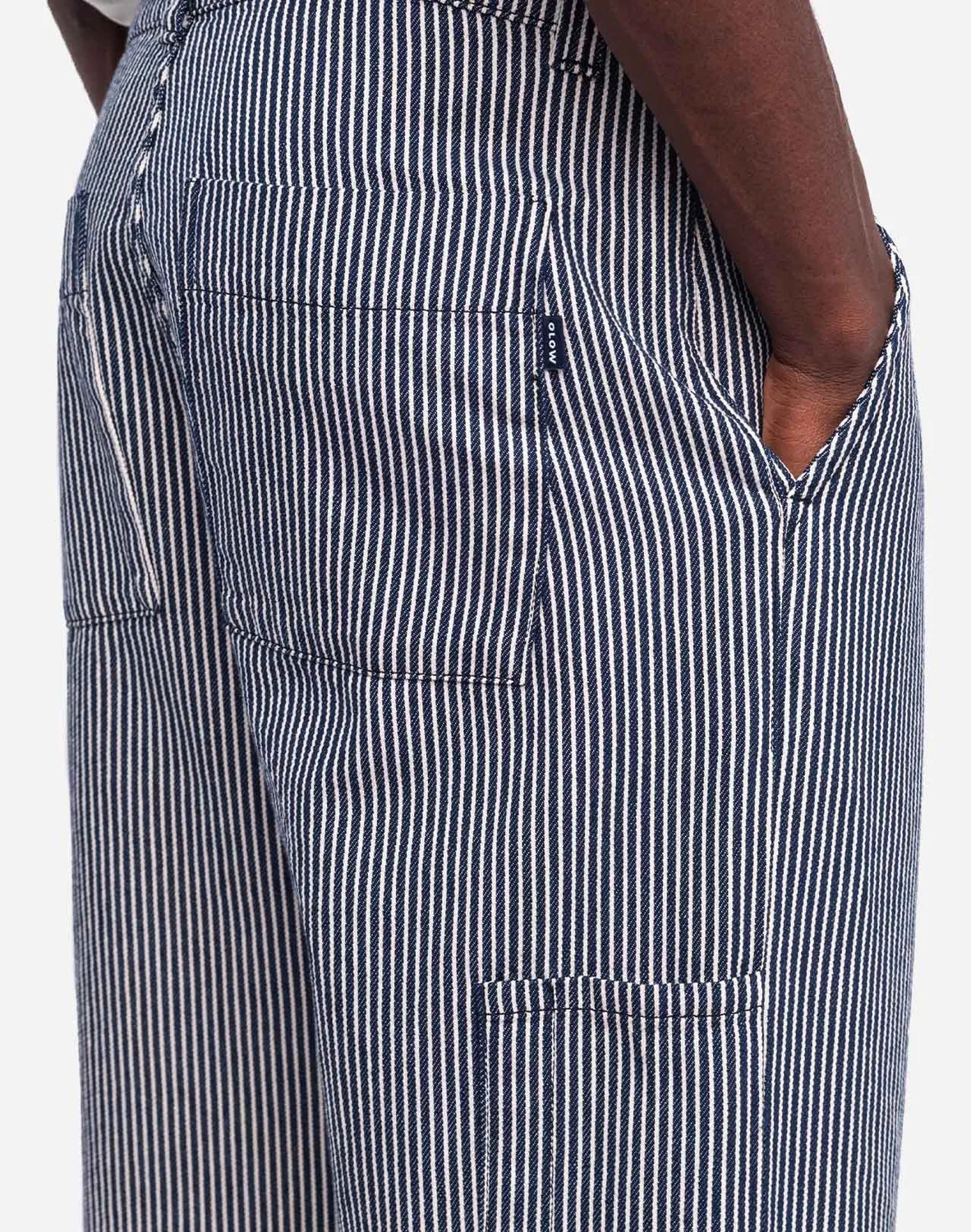 OLOW Chuck pantalon denim rayé workwear