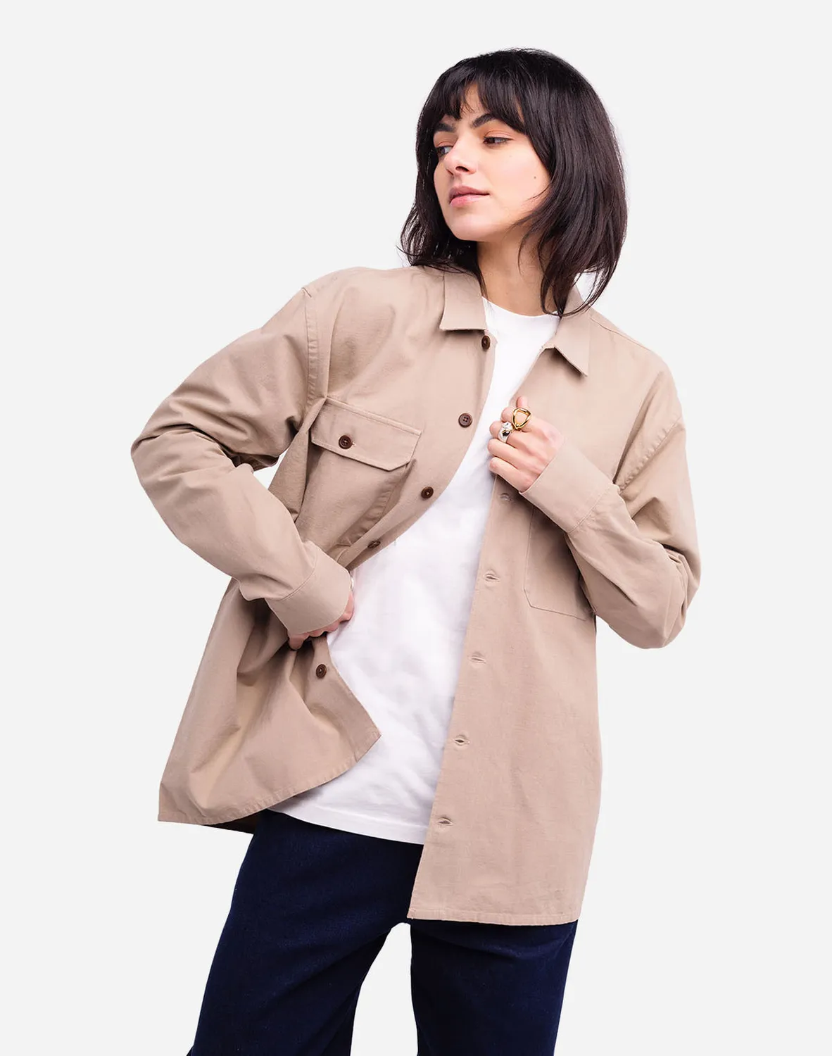 OLOW Décré Nelder chemise beige coton bio