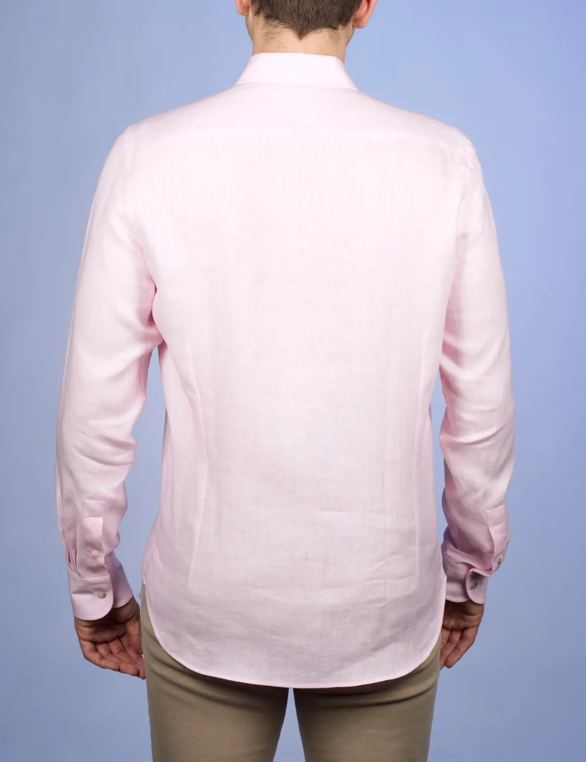 La Chemise Française Lin Normand Rose chemise homme col souple