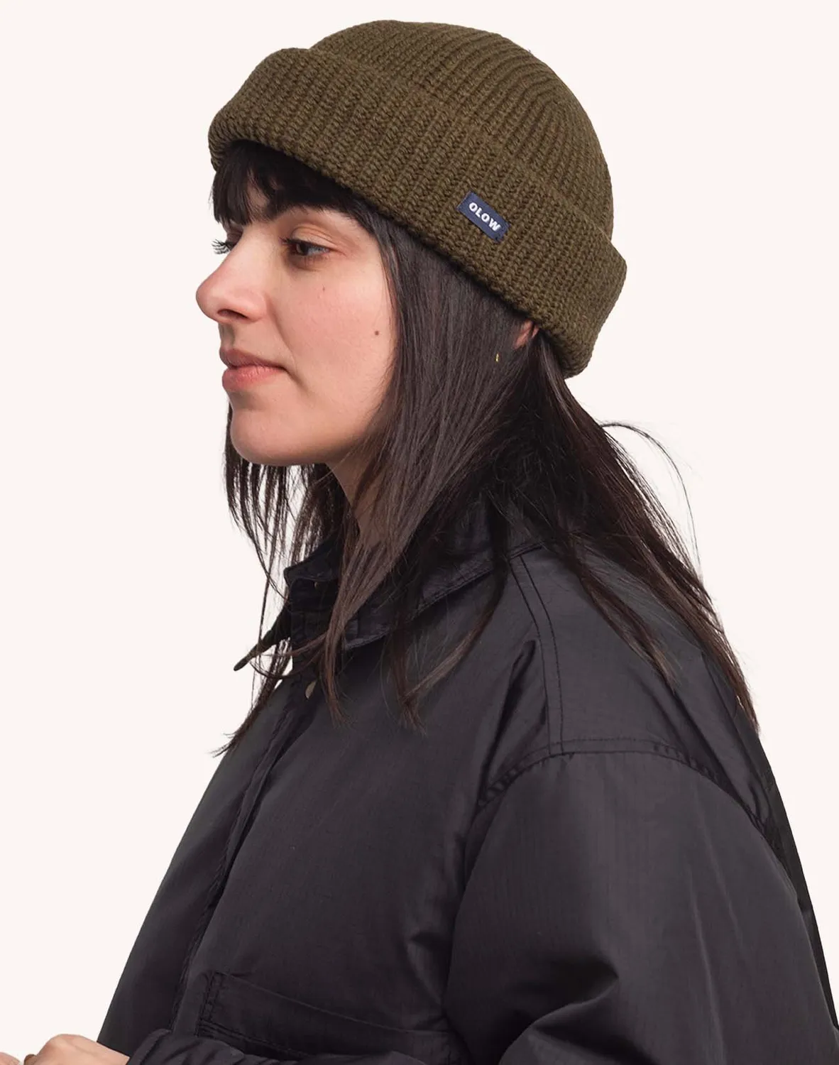 OLOW Laban bonnet kaki laine mérinos