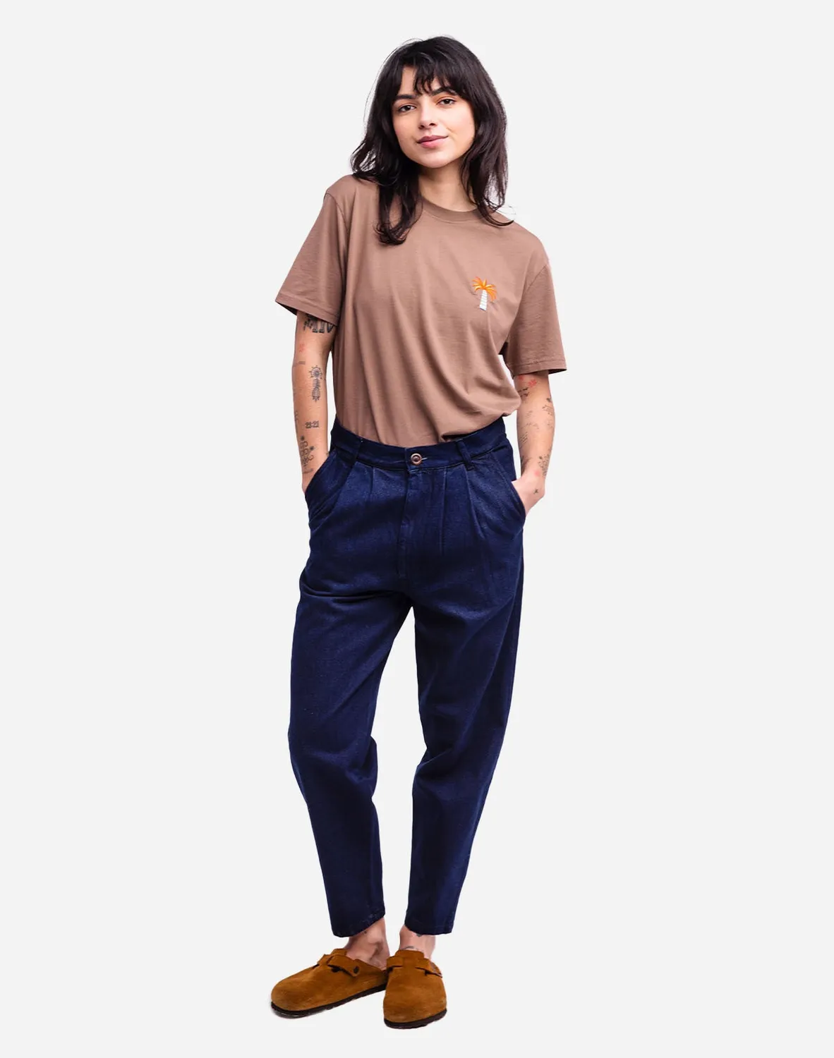 OLOW Swing pantalon denim foncé coton recyclé