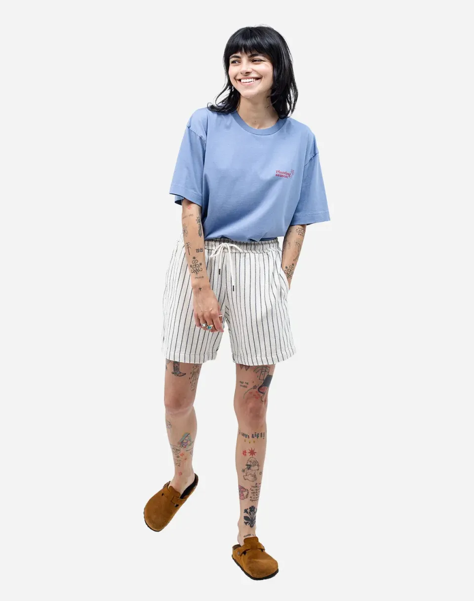 OLOW Bodhi Rivas short écru rayé coton