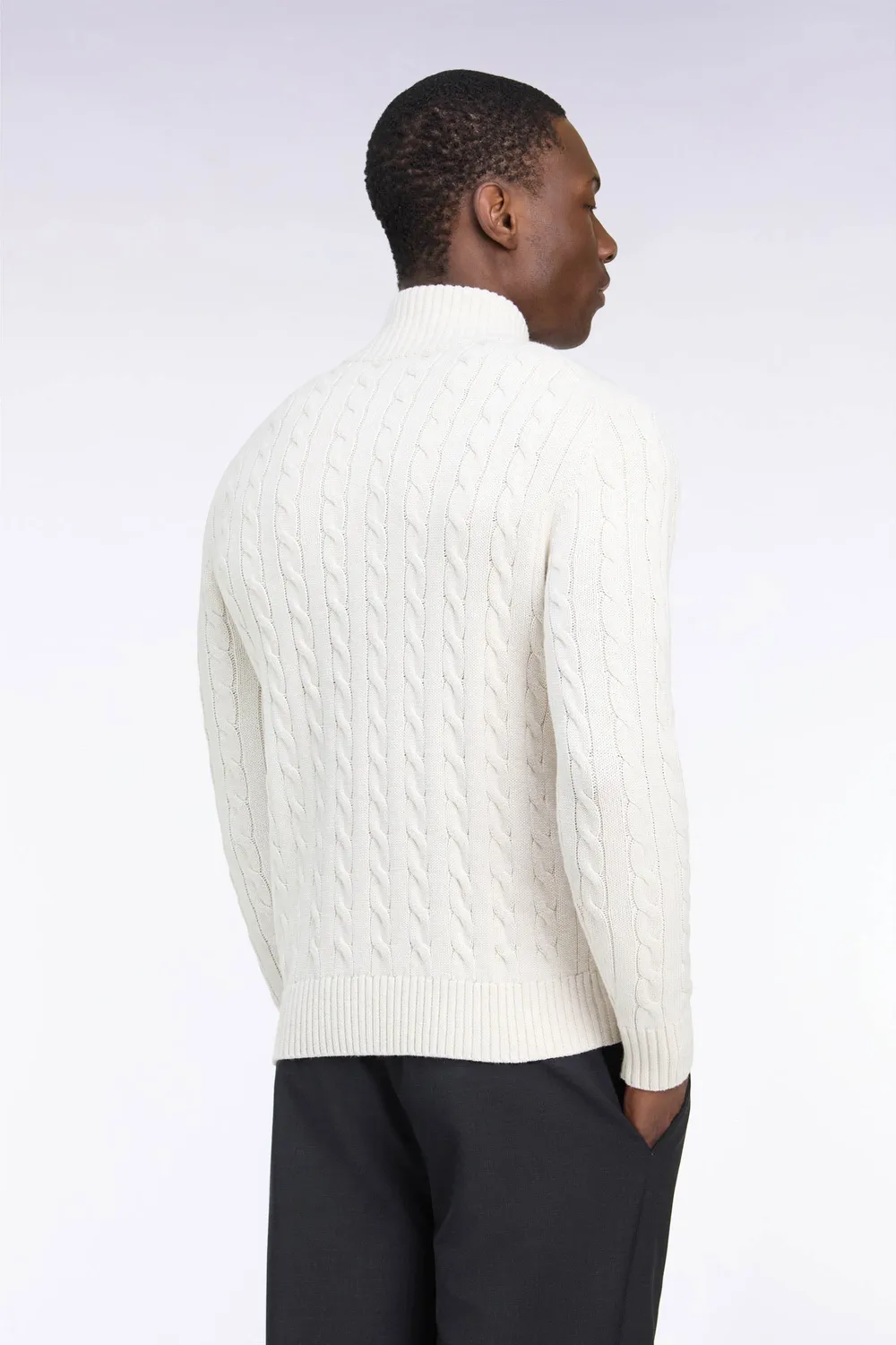 Eden Park H26MAICA0008 cardigan écru coton torsades