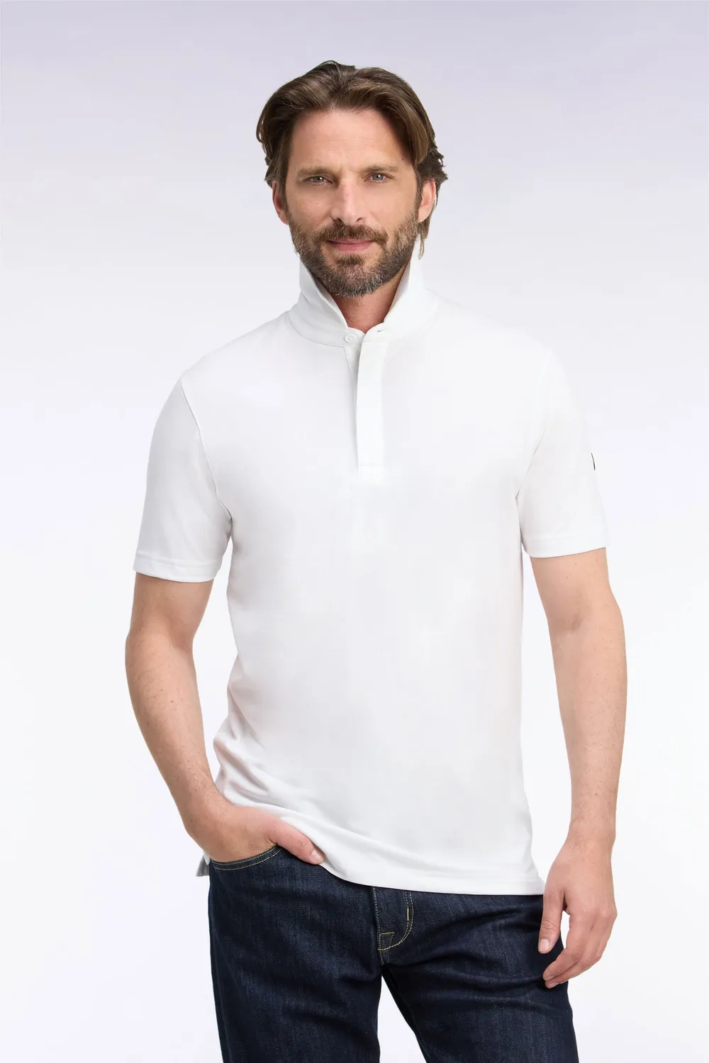 Eden Park polo golf blanc coton Pima homme droit