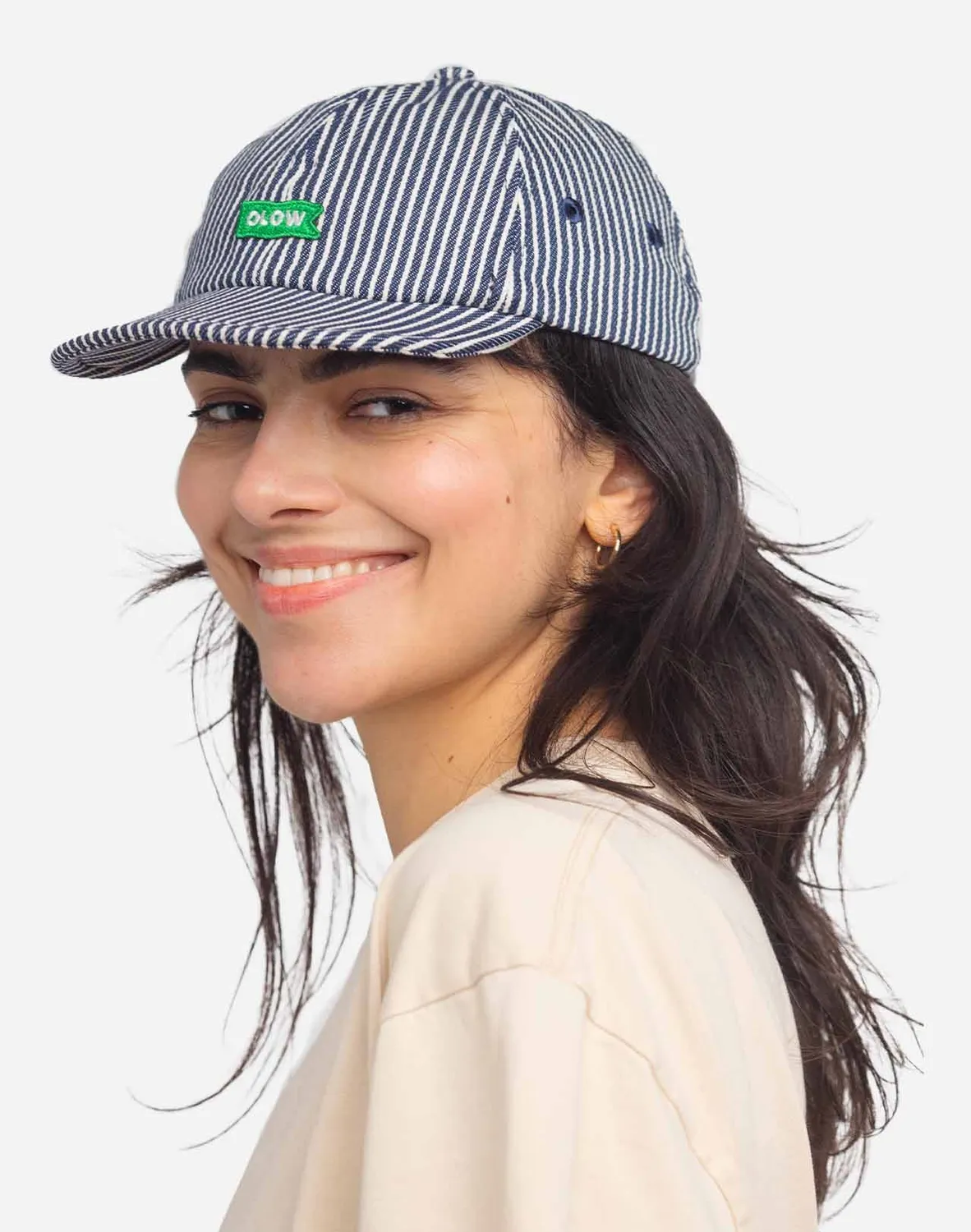 OLOW Flag casquette denim rayé coton