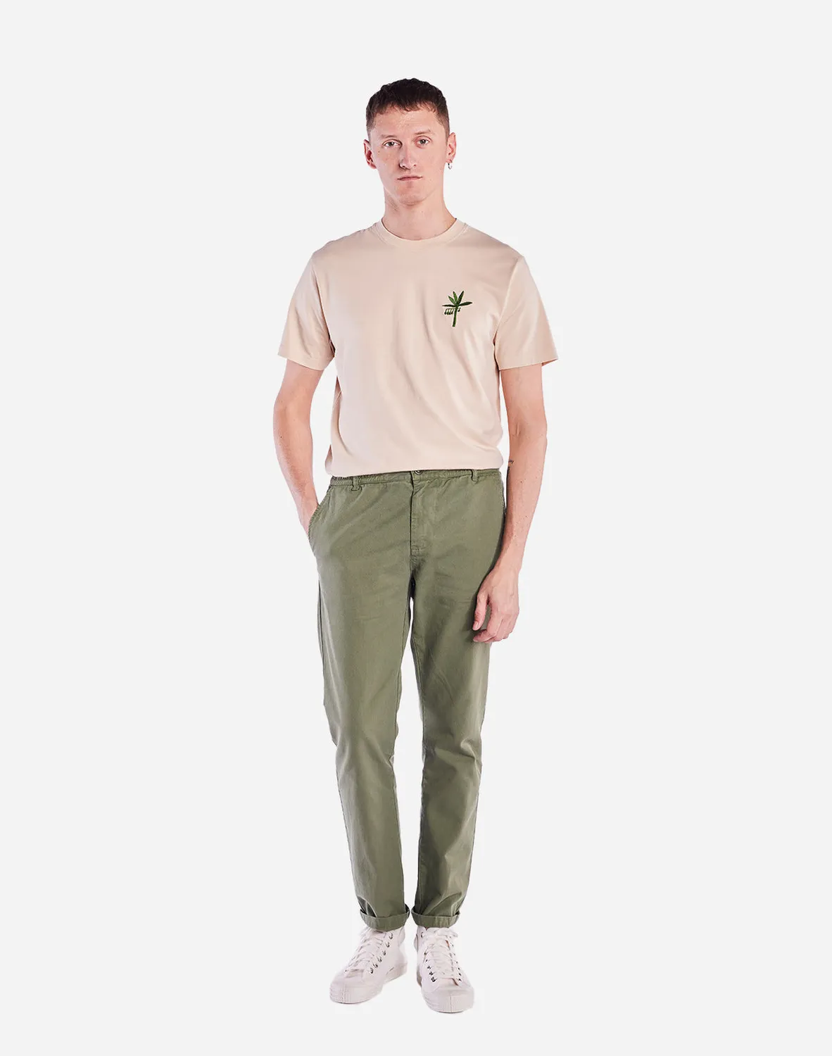 OLOW Chino pantalon vert olive coton bio