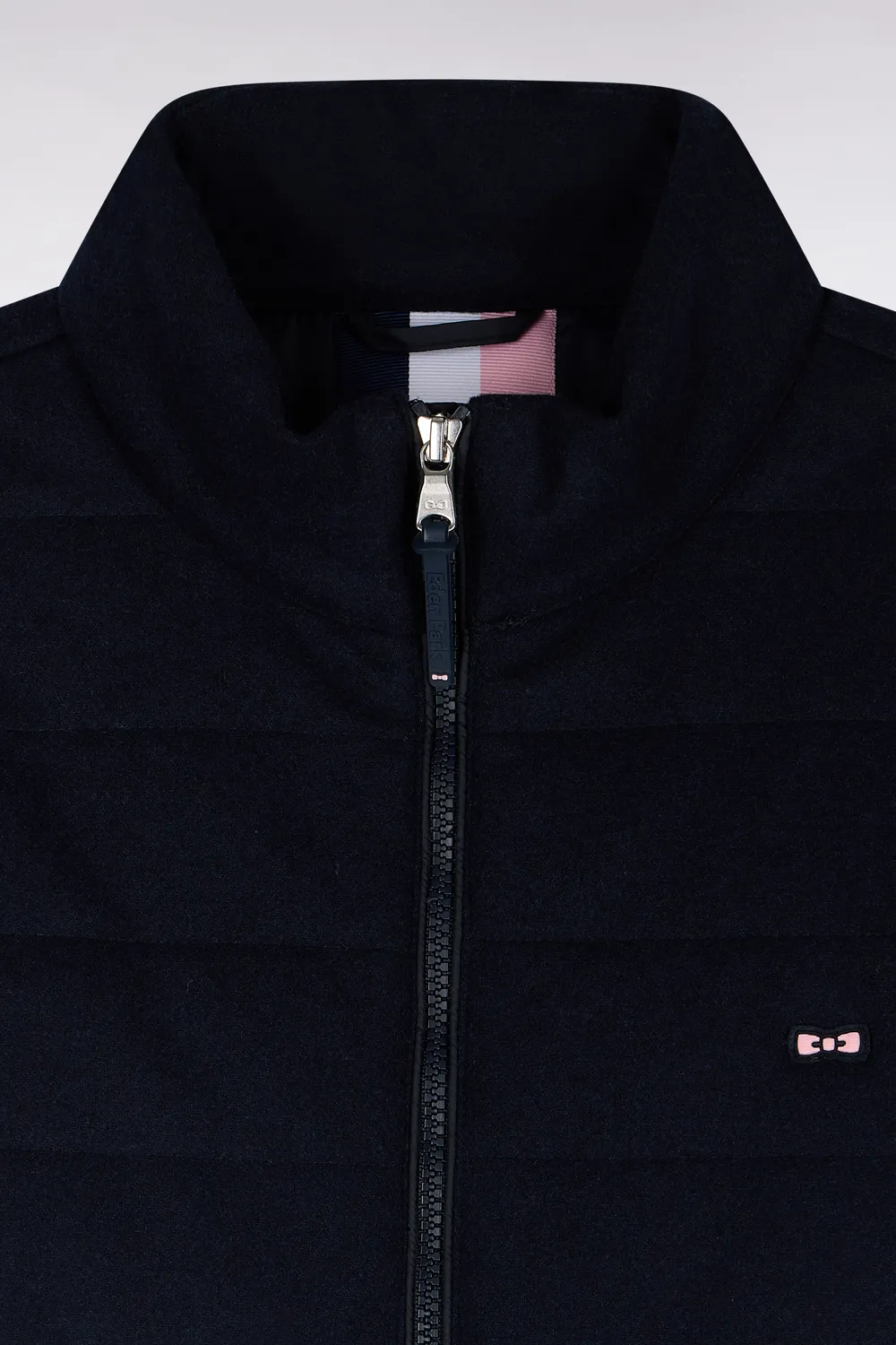 Eden Park doudoune bimatière nylon flanelle marine homme