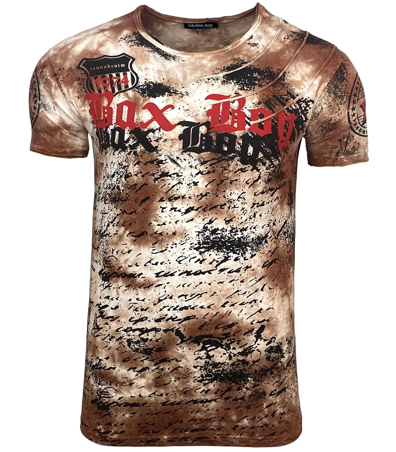 Subliminal Mode BX103 t-shirt homme coton bleu S délavé