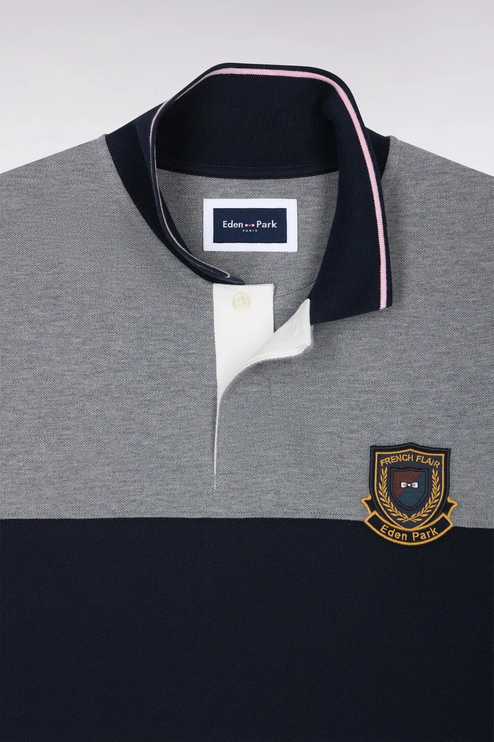 Eden Park Tradi Preppy H26MAIPC0032 polo coton gris droit