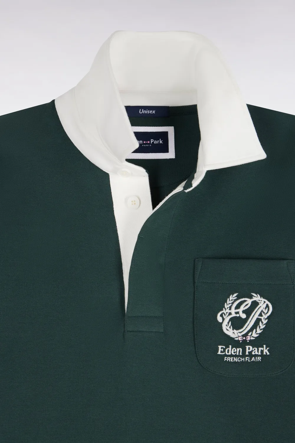 Eden Park sweat col maillot vert loose unisexe