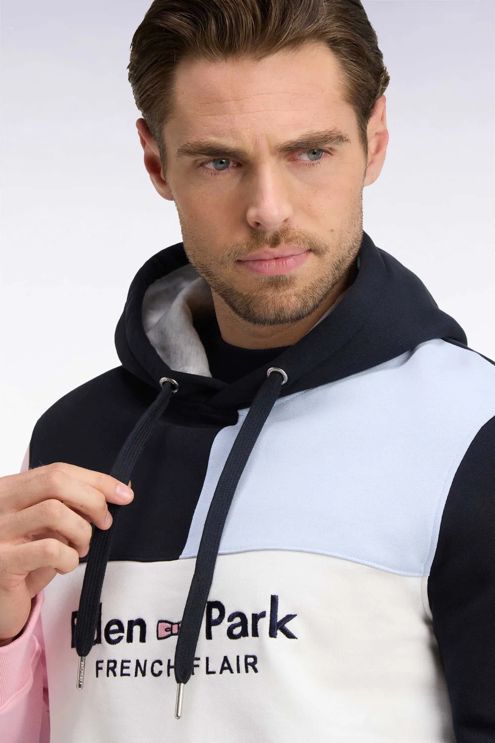 Eden Park Show Bizz sweat capuche marine brodé coton