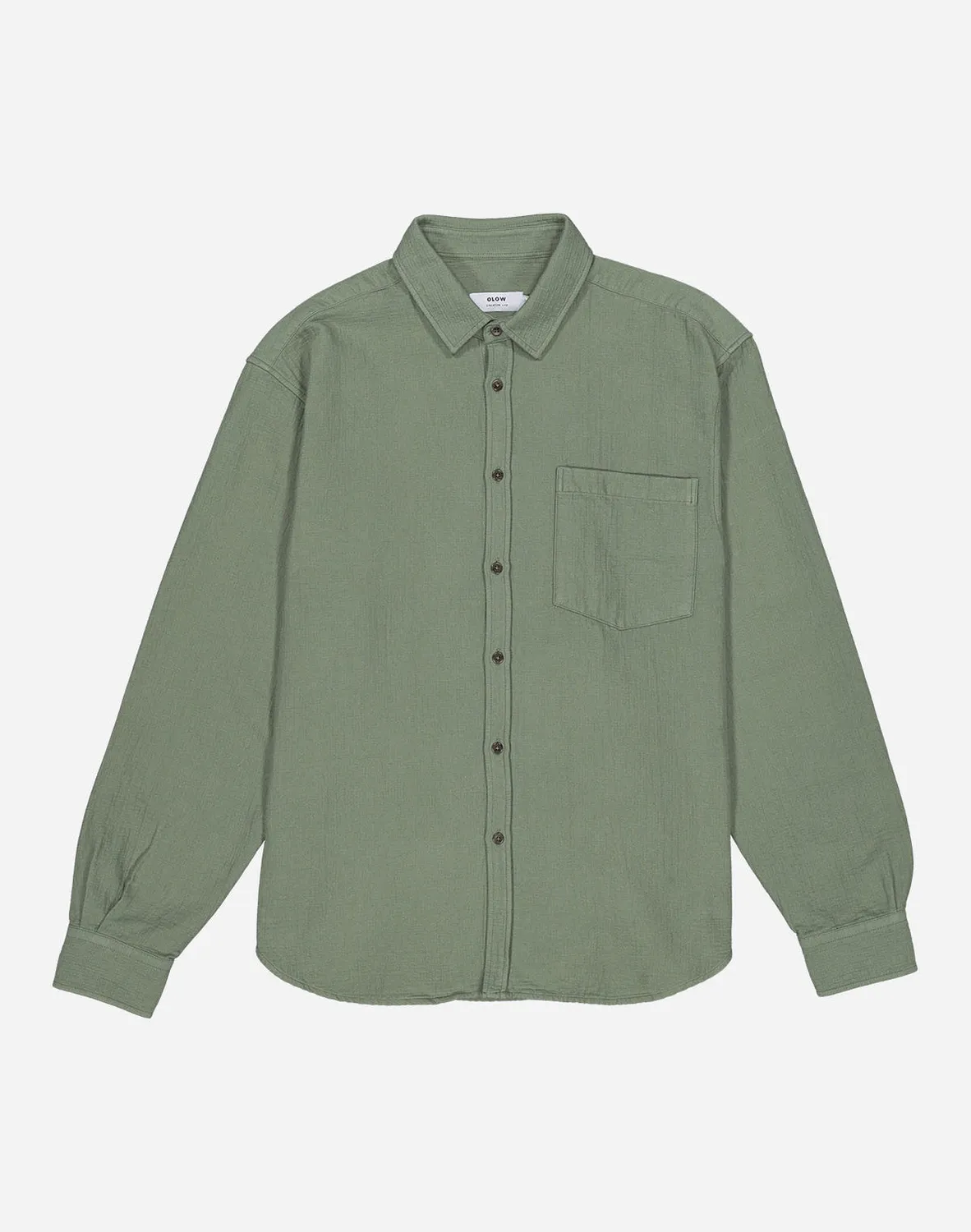 OLOW Nago chemise olive gaze de coton France