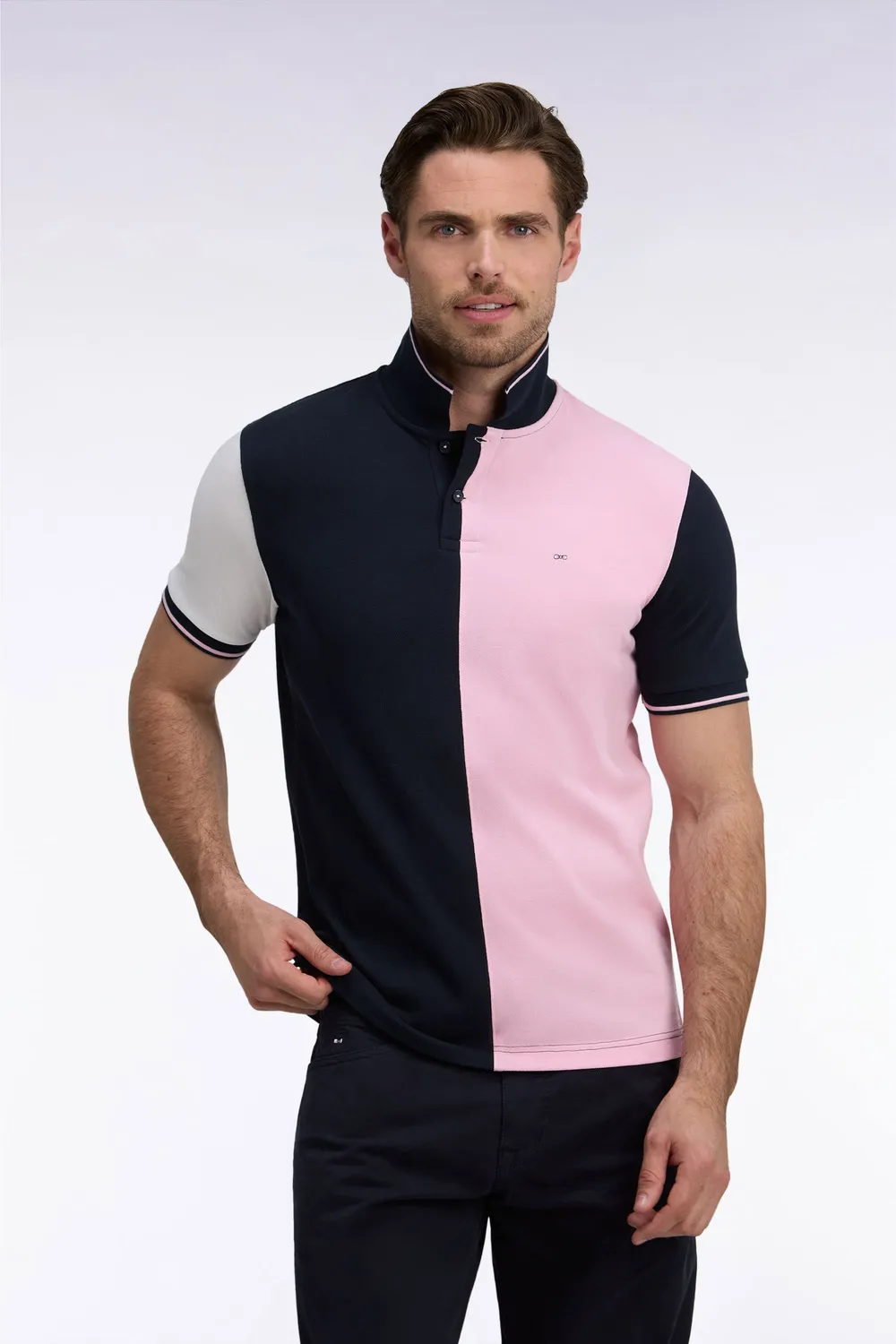 Eden Park polo manches courtes marine rose droit