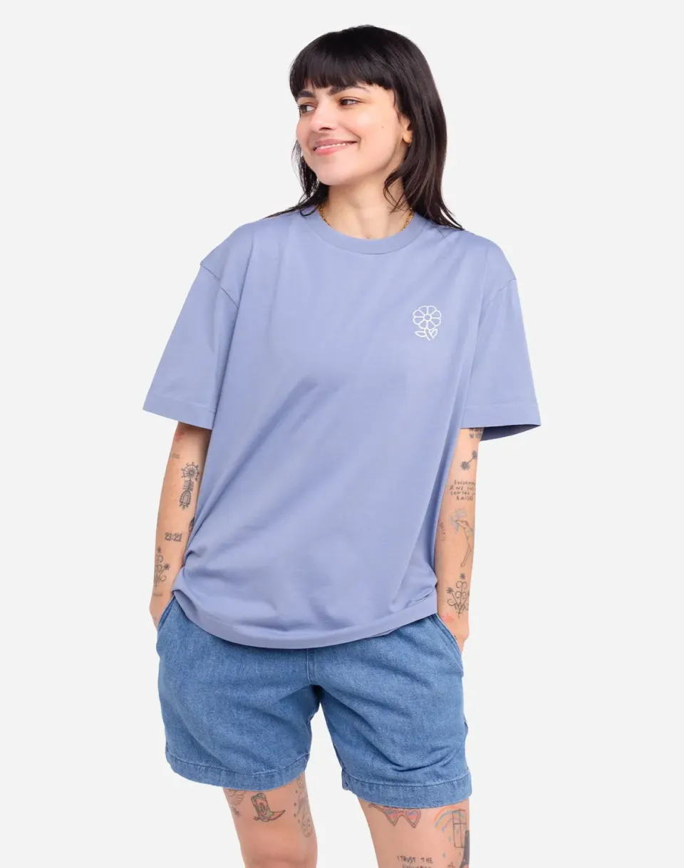 Olow Simple Life t-shirt ample bleu azur coton bio