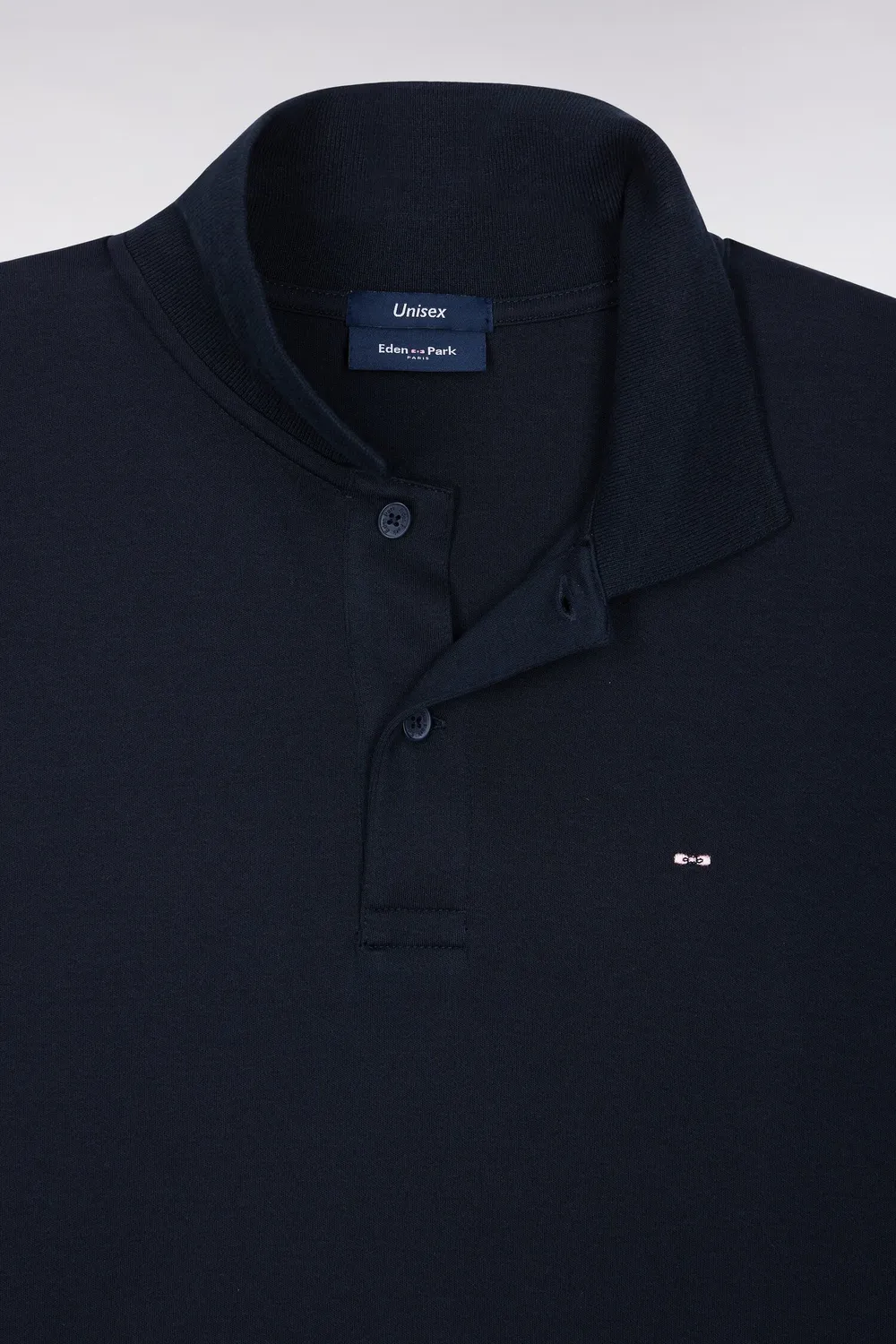 Eden Park Polo unisexe interlock coton marine manches courtes