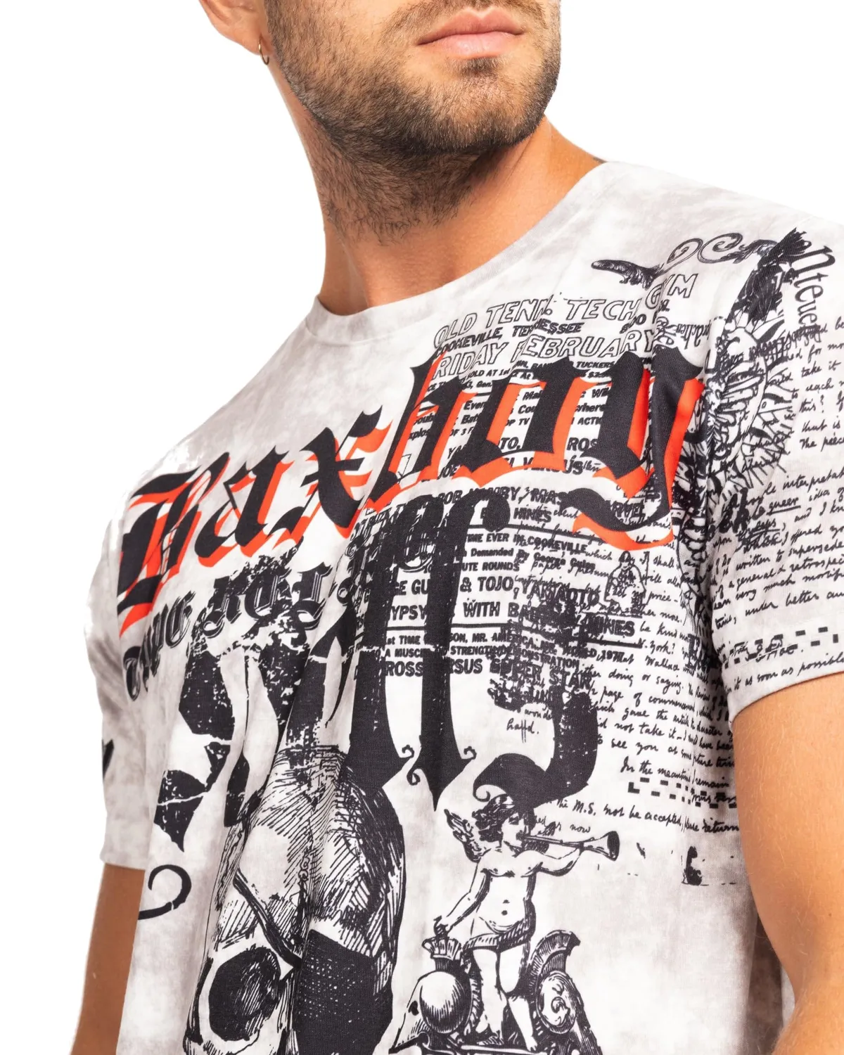 Subliminal Mode BX06 t-shirt col rond vintage blanc
