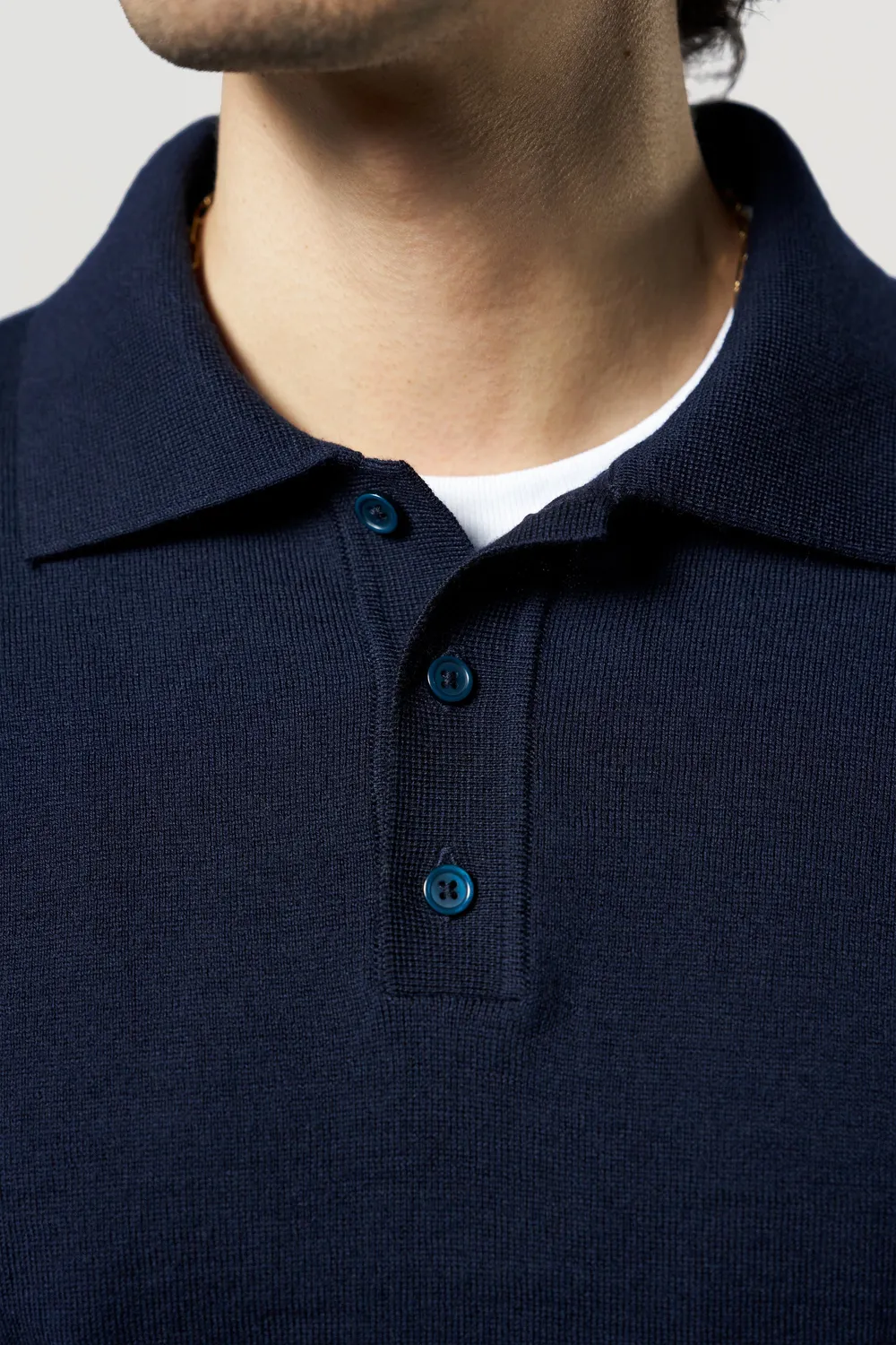Loom pull col polo homme noir coton bio laine mérinos