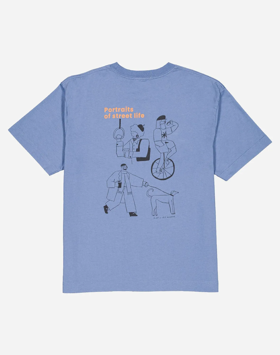OLOW People t-shirt ample bleu azur coton bio